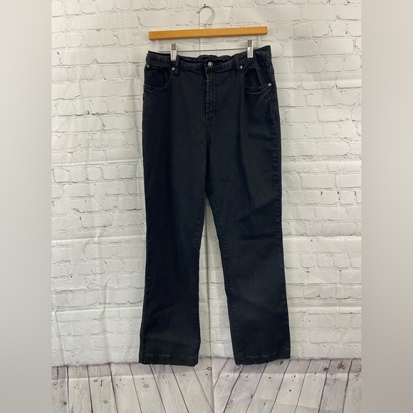 Diane Gilman Womens Size 12 Black High Rise Straight Leg Jeans - Picture 1 of 3